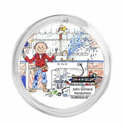Personalized Round Christmas Ornament: Handyman, Maintenance man, Contractor, Subcontractor, Husband