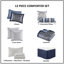 Ensembles de literie bleu marine élégant, jacquard de polyester confortable, style maison
