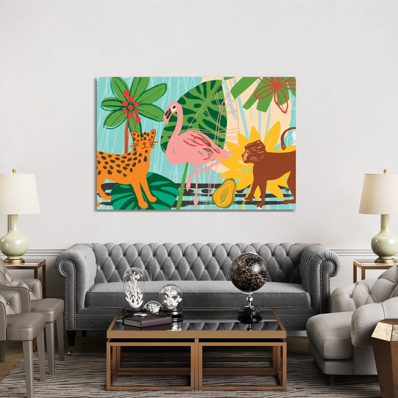 Graphic Jungle Collection by June Erica Vess - Wrapped Canvas Print, 152.5 cm H x 101.5 cm W