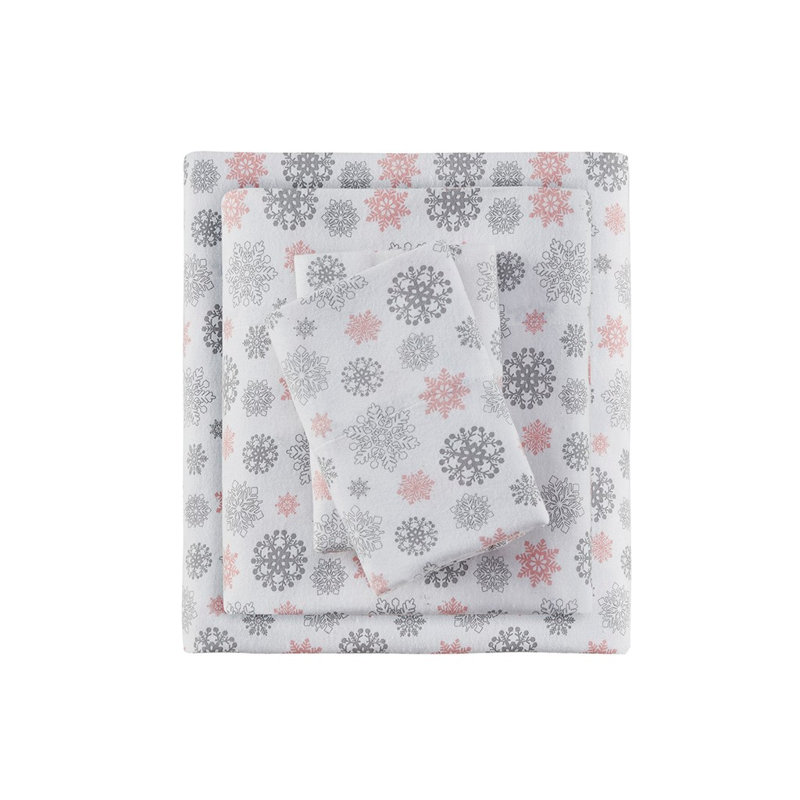 Gracie Mills Paradise Flannel Printed Sheet Set, Twin XL Sheet Set with 1 Pillowcase