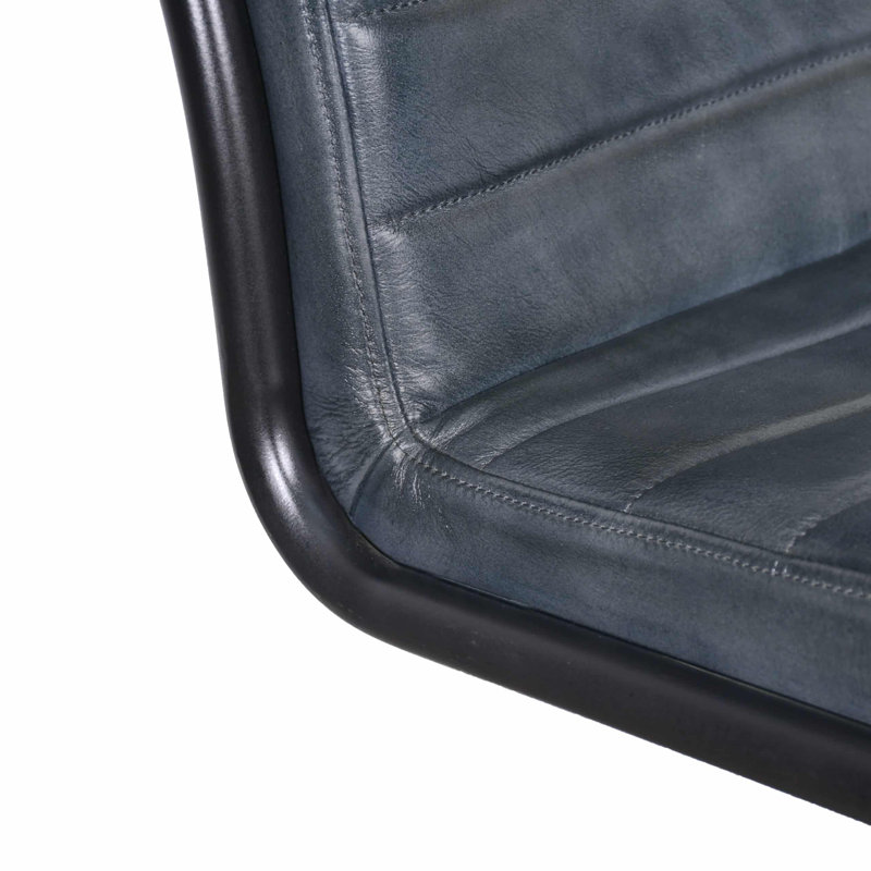 Almeeta Upholstered Counter Stool with Metal Frame, Grey