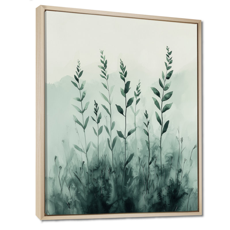 «Monicolher Herbs», art mural encadré, Impression encadrée flottante, H 32 po x l 16 po, Crème, crème