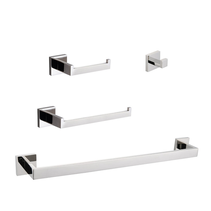4 - Piece Bathroom Hardware Set, Chrome