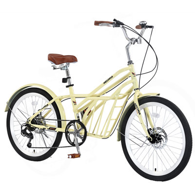 6 vitesses, structure en acier, vélo 24 pouces à couleurs multiples, vélo de banlieue pour adultes