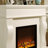 White Solid + Manufactured Wood Electric Fireplace