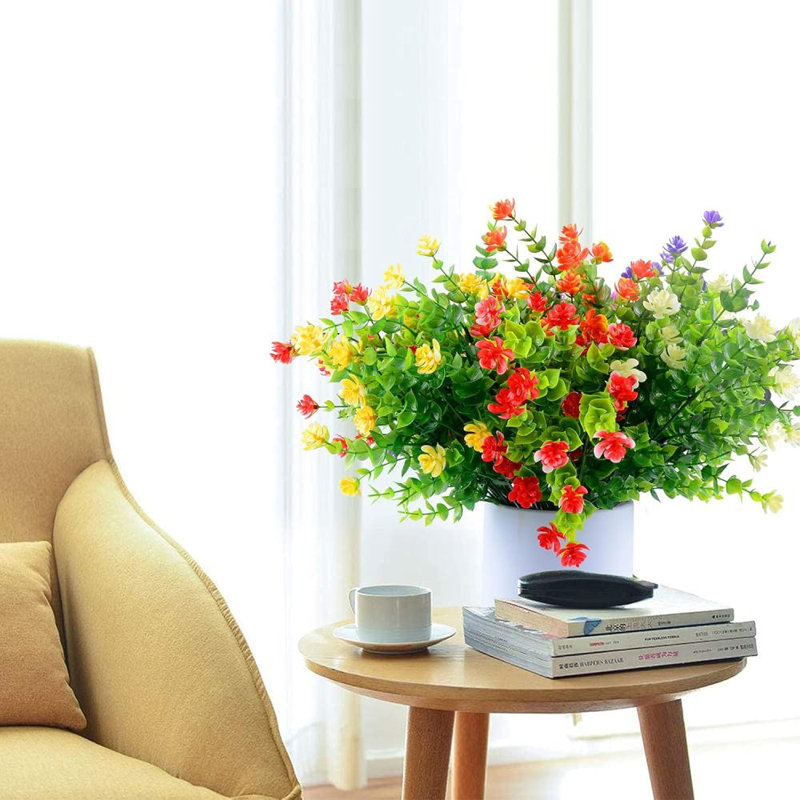 24 paquets de fleurs artificielles pour l'extérieur, résistant aux rayons UV et à la décoloration