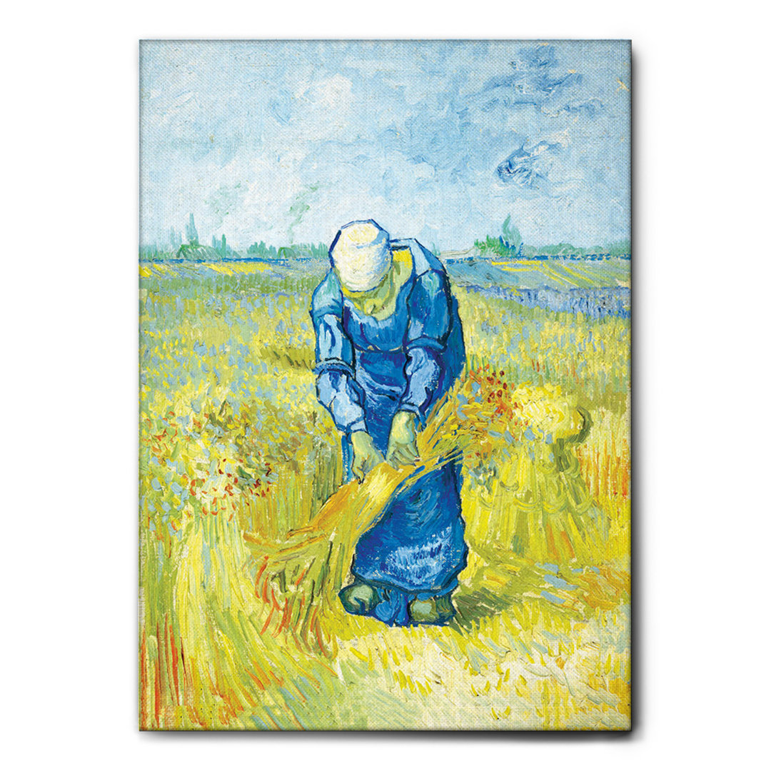 Kunstdruck Bäuerin bindet Garben von Vincent Van Gogh