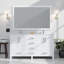 Meuble-lavabo blanc 60 po X P 22 po D, dessus en quartz blanc et ensemble de robinet