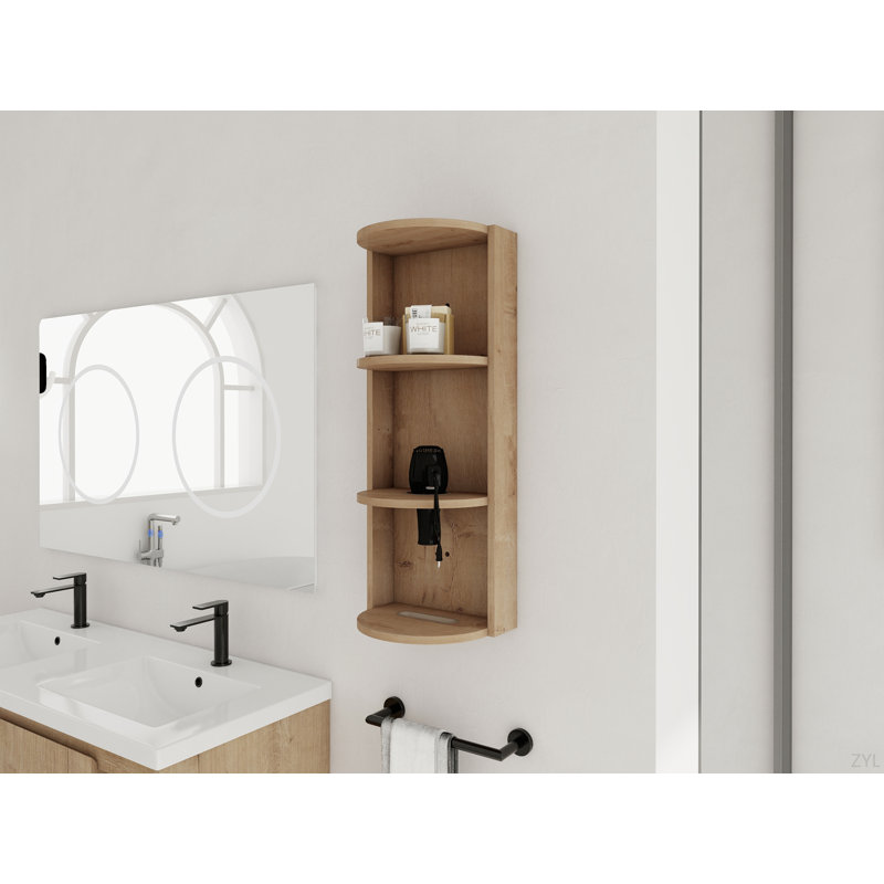 Support de rangement mural de 12 po pour salle de bain 12 po, Brun