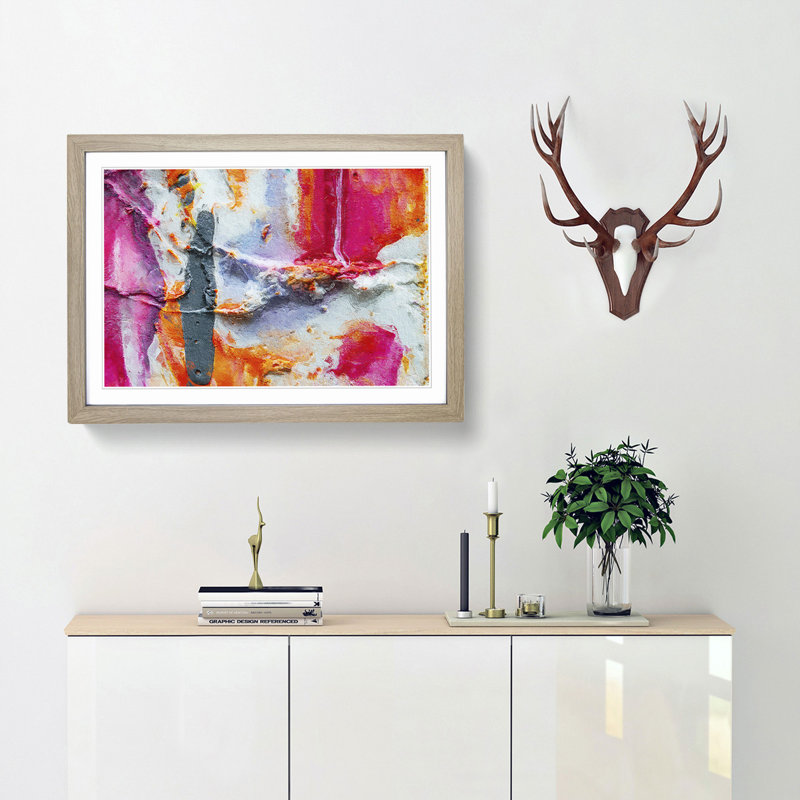 Abstract Vol.469 by S.Johnson - Framed Print, 24cm H x 33cm W x 2cm D, Oak Framed