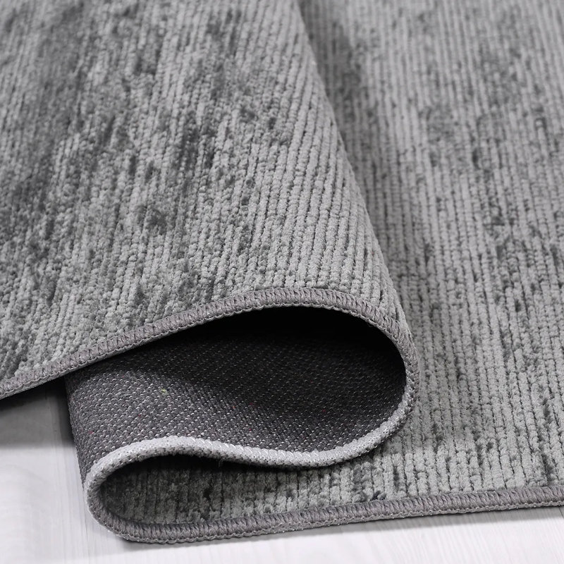 Tapis en polyester moderne antidérapant Hanzade facile à nettoyer, 2,6 pi x 5 pi