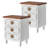 19" W Rustic With Floral Knobs Vintage Farmhouse End Table, With 3 Drawers & 4 Gourd Legs Accent Table Nightstand-539327619