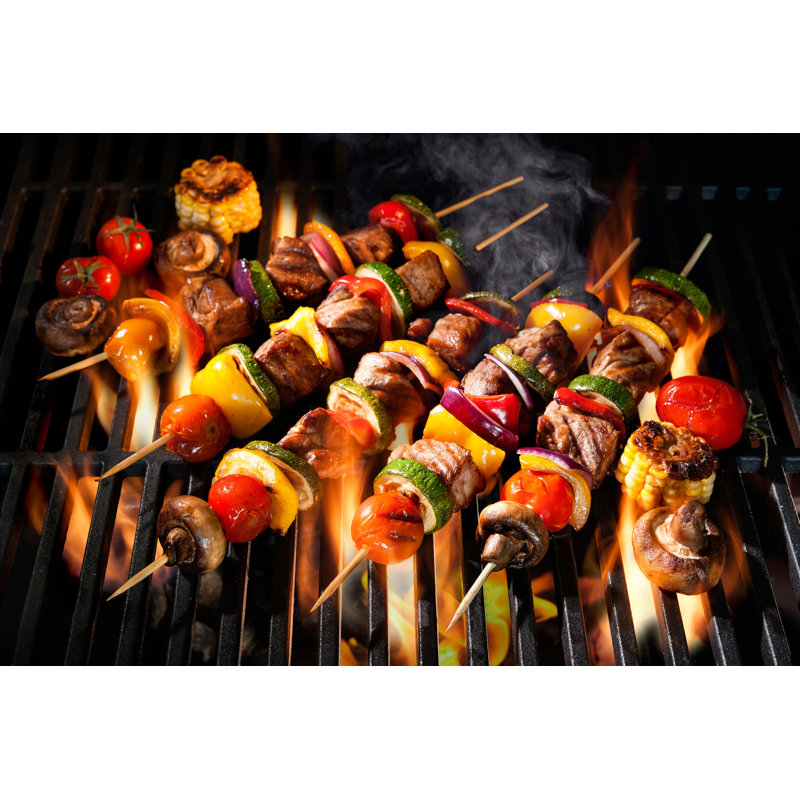 Ensemble de brochettes en acier barbecue & 48 pièces chichekébab