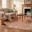 Tapis traditionnel à motifs floraux variés Hazel, orange, ivoire, or, vert et gris, lavable à la machine, antidérapant, à poils courts, pour l'intérieur et l'extérieur, adapté aux animaux domestiques, idéal pour le salon, la chambre, la salle à manger, l'entrée, le couloir ou le bureau.-1817193452