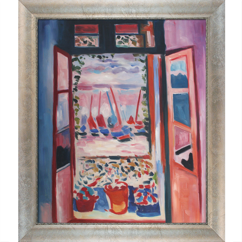 " Open Window Collioure " by Henri Matisse Painting Print, Silver/Champagne, 29" H x 25" W x 2" D