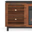 Meuble télé 86 po pour téléviseur de 100 po ou moins, assemblage minimal, noir avec finition bourbon