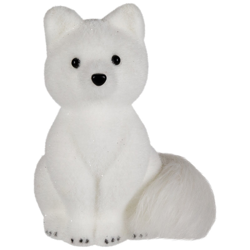 Figurine de Noël chiot renard assis - 7,5 po