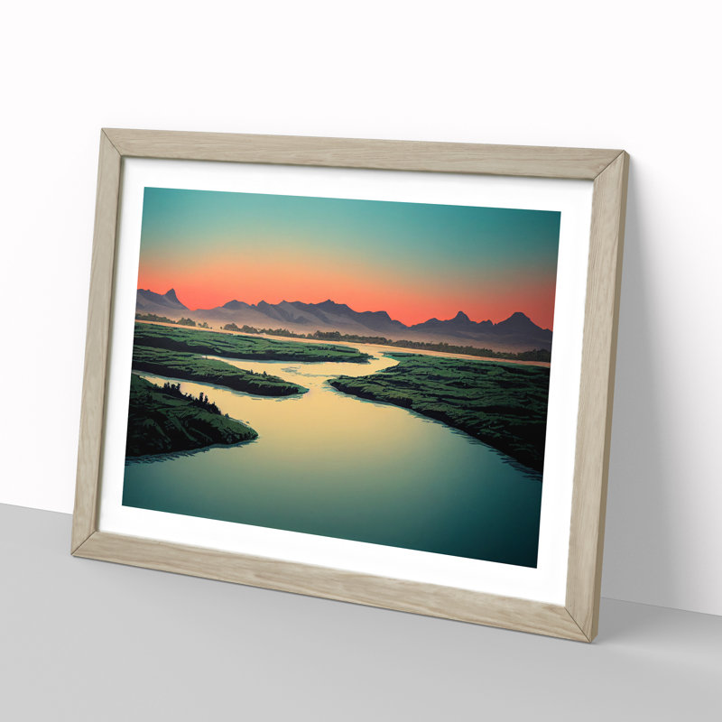 Mountain River Vol.5 - Framed Print, 34cm H x 46cm W x 2cm D, Oak Framed