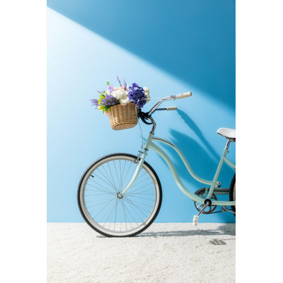 Vélo avec de belles fleurs - photographie sur toile tendue
