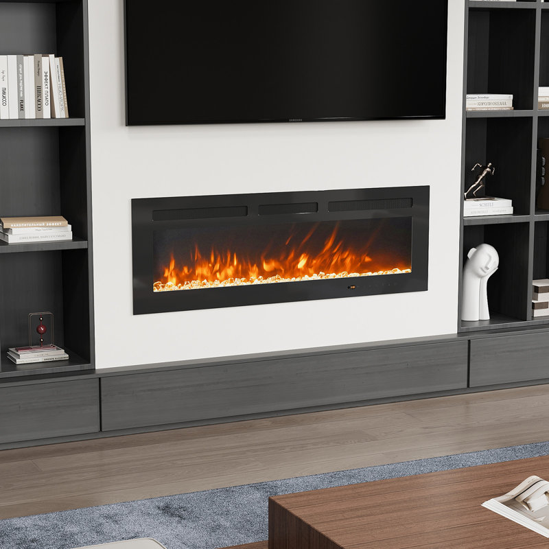 Whitmarsh Electric Wall Mounted with 5000 BTU, Black, 17" H x 50" W x 4.17" D