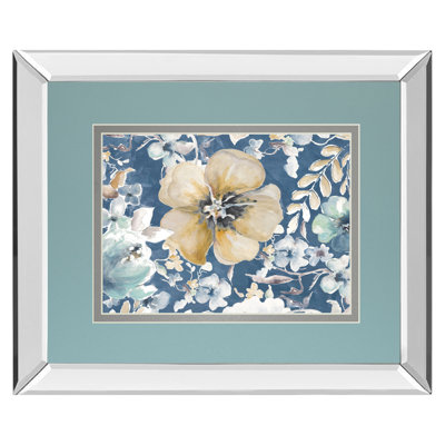 Art mural symphonique «Golden Petal» - 34 po x 40 po - Cadre en miroir