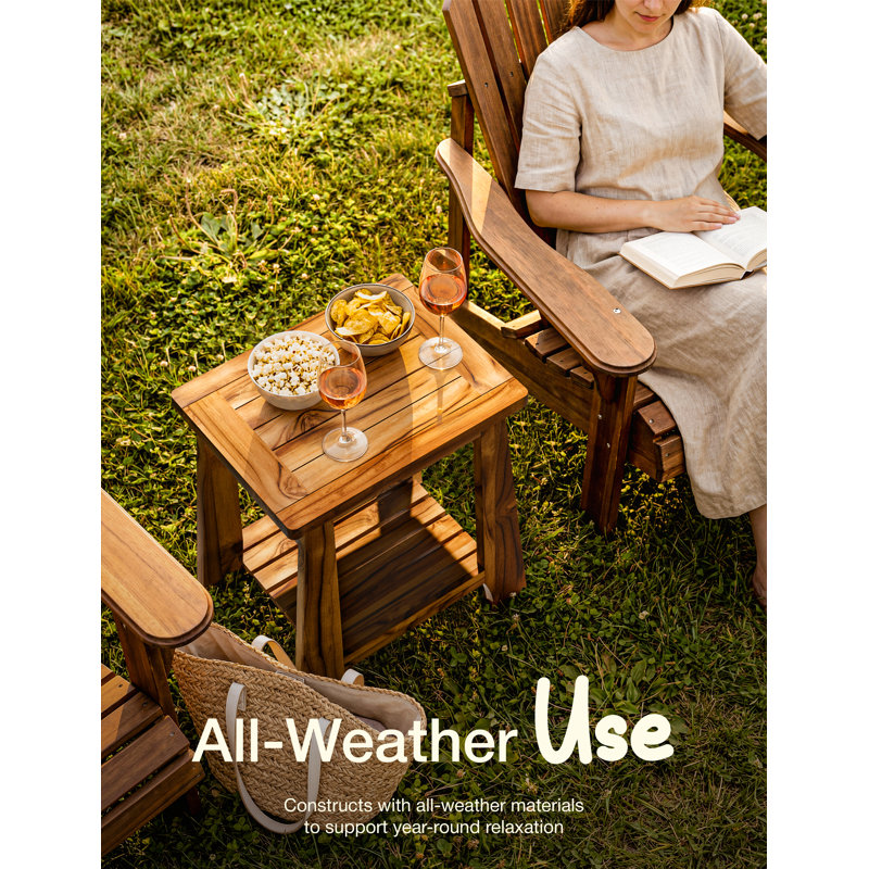 Teak Storage Adirondack Side Table