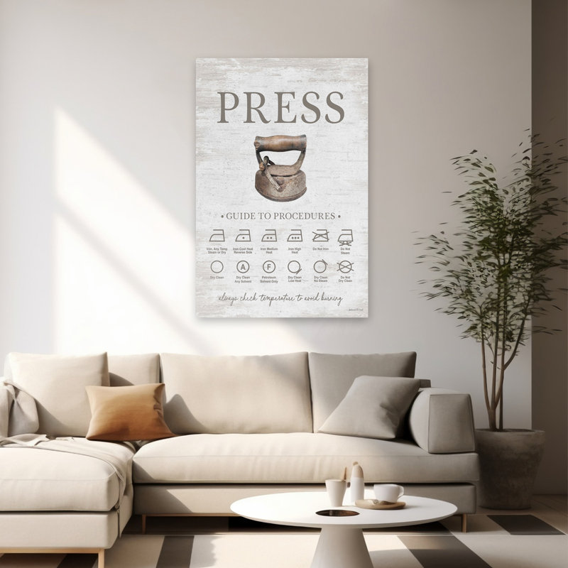 Heirloom Laundry Instructions III - Modern Farmhouse Vintage, H 40 po x l 60 po