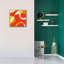  «Orange Starburst 3» par Laura Gibson, art mural sur toile, 26 po x 26 po