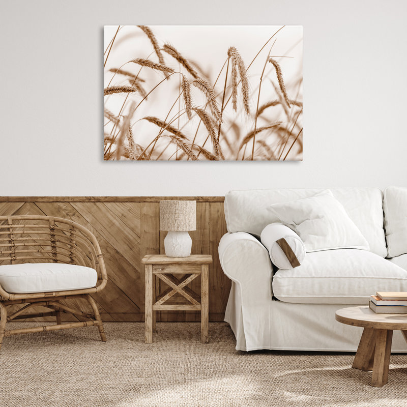 «Windswept Wheat Sprig», art mural sur toile par Nancy Crowell, H 30 po x l 45 po