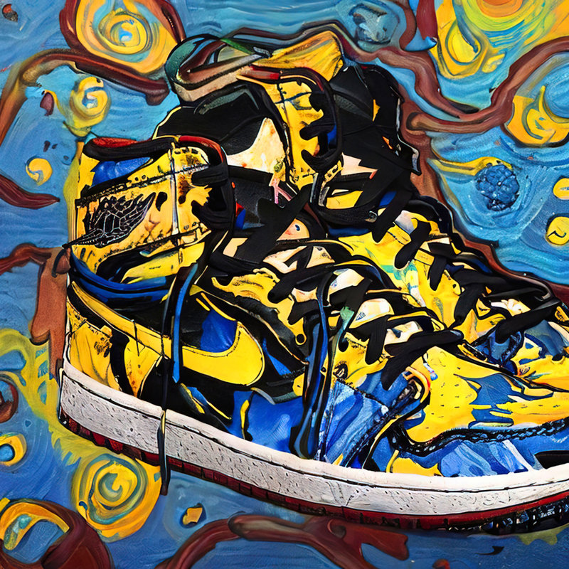 «Air Jordan 10» par Stephen Chambers, impression sur toile tendue, L 15 po x H 15 po