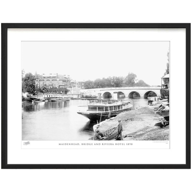 Maidenhead, Bridge And Riviera Hotel 1898 by Francis Frith - Single Picture Frame Print, 40cm H x 50cm W x 2.3cm D