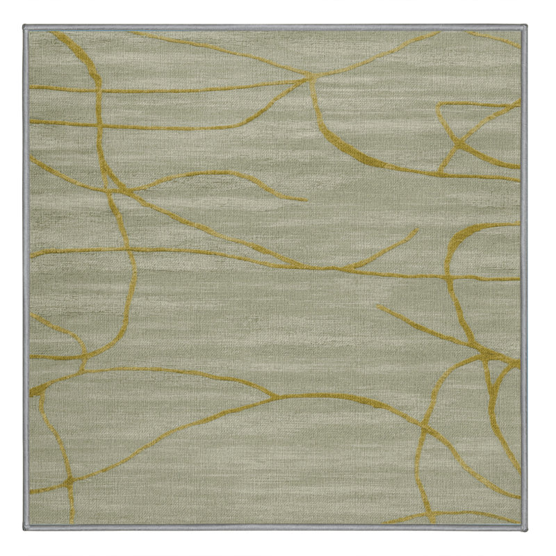 Tapis abstrait lavable à la machine, Carré 7 pi