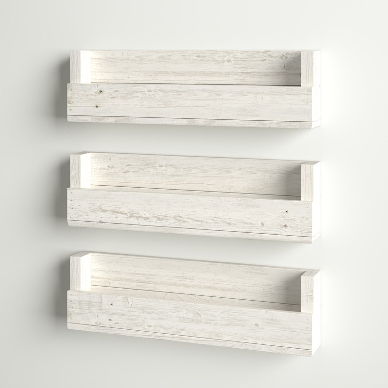 Burch Alder Floating Shelf, Whitewash