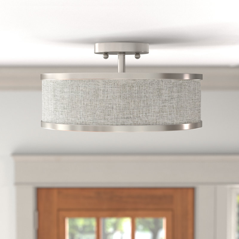 Plafonnier semi-encastré 3 lumières Berthine, H 8 po x l 15 po x P 15 po