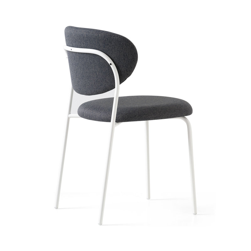 Cozy Upholstered Chair with Metal Frame, Taupe, Matt Optic White