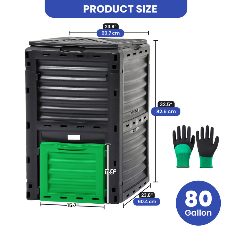 Resin Kitchen Trash Can - 80 Gallons
