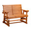 Solid Wood Two-Person Patio Glider-876215419