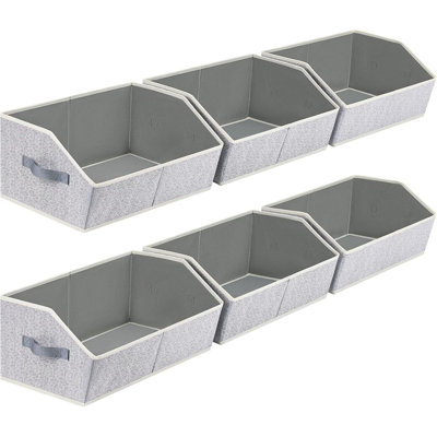 Closet Organizers Binscloset Shelf Organizer With Handles Fabric Trapezoid Storage Bins Collapsible Storage Cubes For Clothes Towels Light