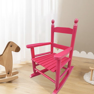 Chaise berçante Rose Red - idéale pour différents espaces intérieurs et extérieurs. Bois franc massif. Support pour le dos composé.