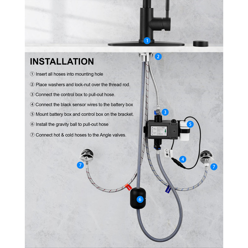 Matte Black Touchless Pull-Down Sprayer Kitchen Faucet with Sensor