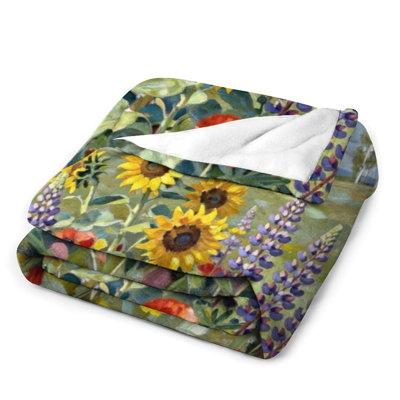 Jeté en flanelle Wildflowers Blue Sky Luxury