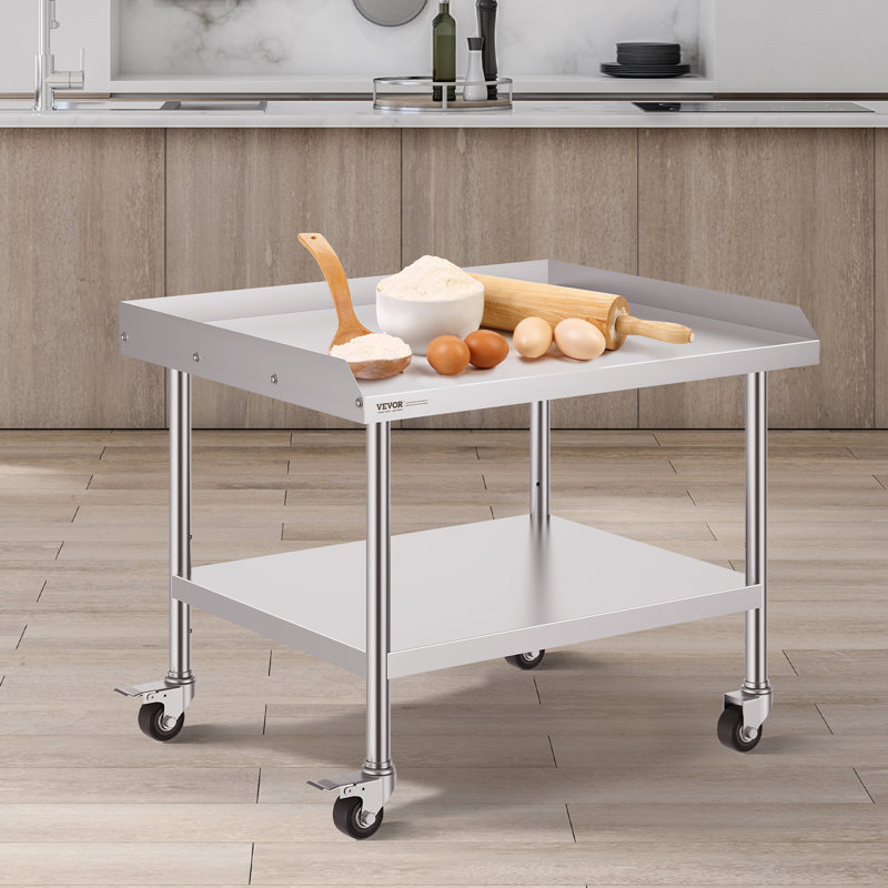 Heavy Duty Stainless Steel Kitchen Prep Table with Wheels