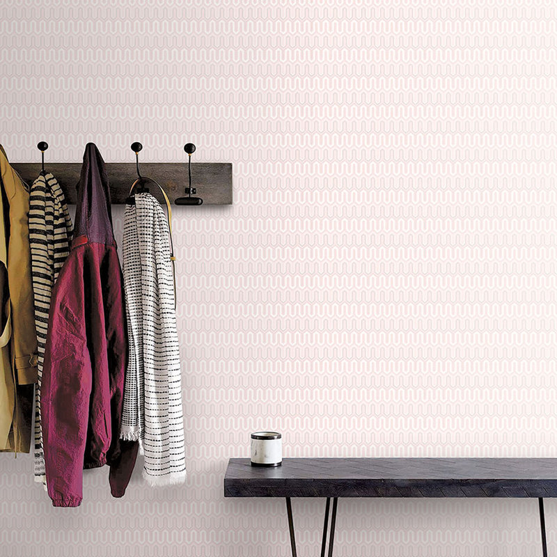 Geometrix 10m x 52.8cm Satin Wallpaper Roll, Pink