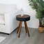 Table basse 15,7 po Mid-Century ronde en bois massif pour le salon-133968036