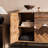 Rustic Mountain Pattern 4-Door Sideboard Buffet Cabinet with Adjustable Shelves, Wood Accent Cabinet for Living Room Entryway Dining Room