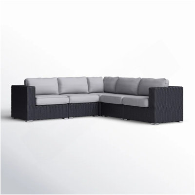 Fully Assembled 94" Wicker Patio Sectional With Weather-Resistant Cushions
