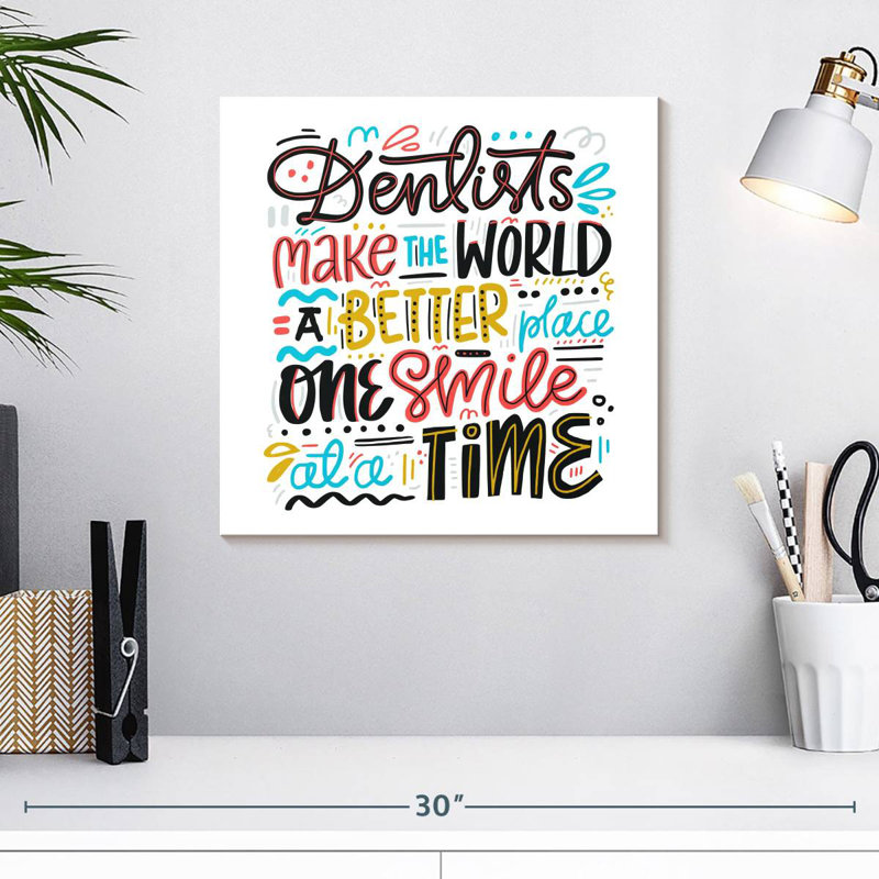 Citation de satisfaction du dentiste Alcaraz, H 16 po x l 16 po