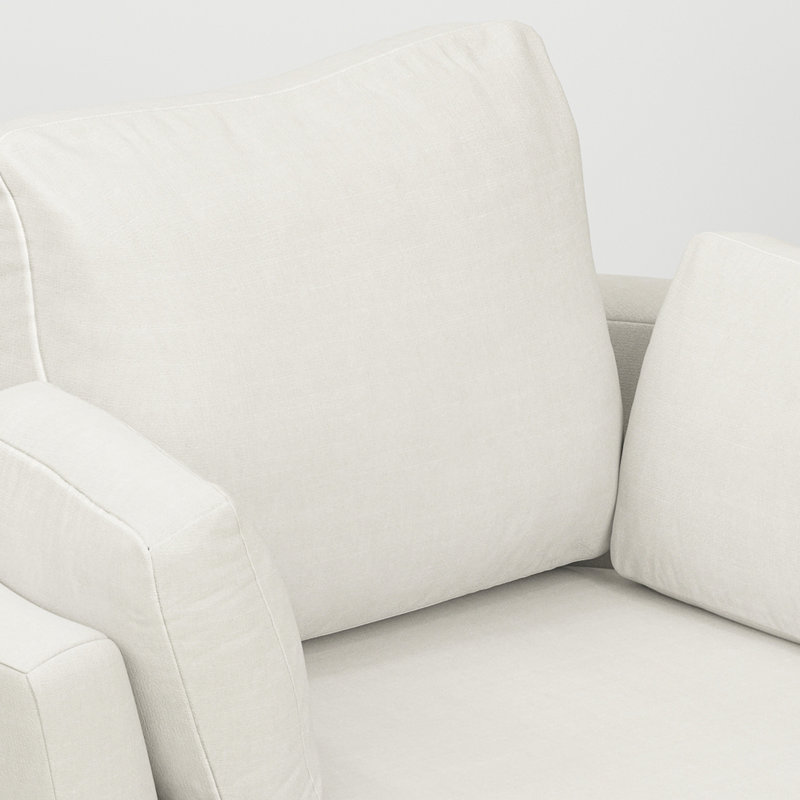42.1" Wide Slipcovered Swivel Barrel Chair, Beige