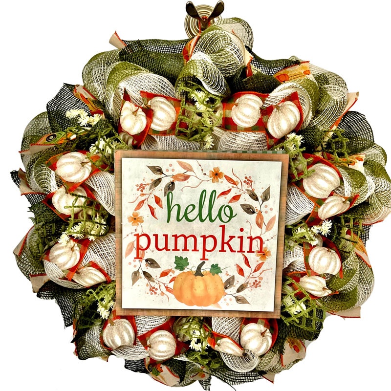 Harvest Wreath Hello Pumpkin