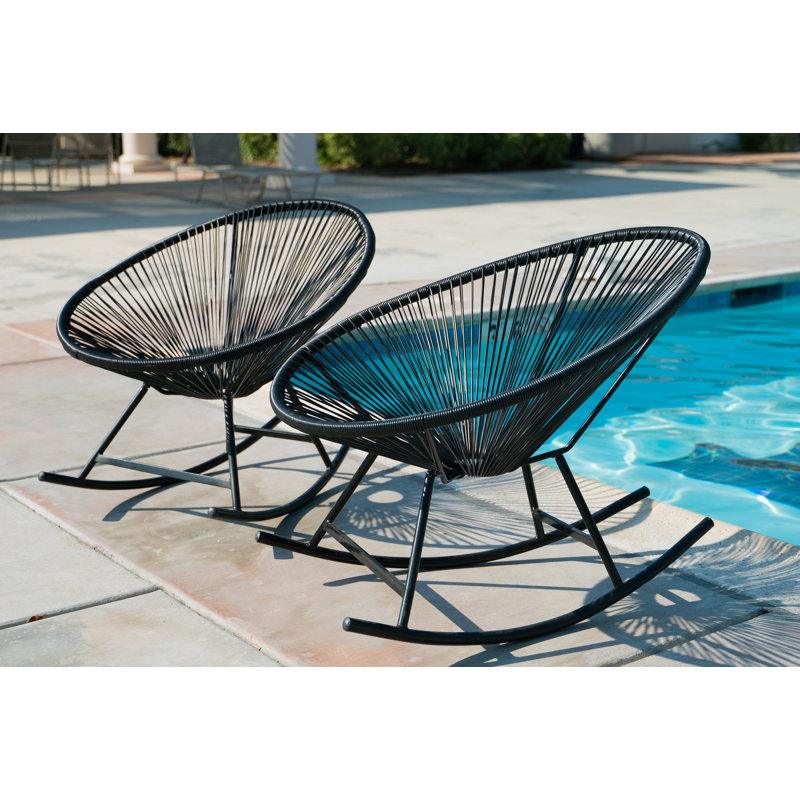 Chaise berçante en osier Meyerwood, Noir